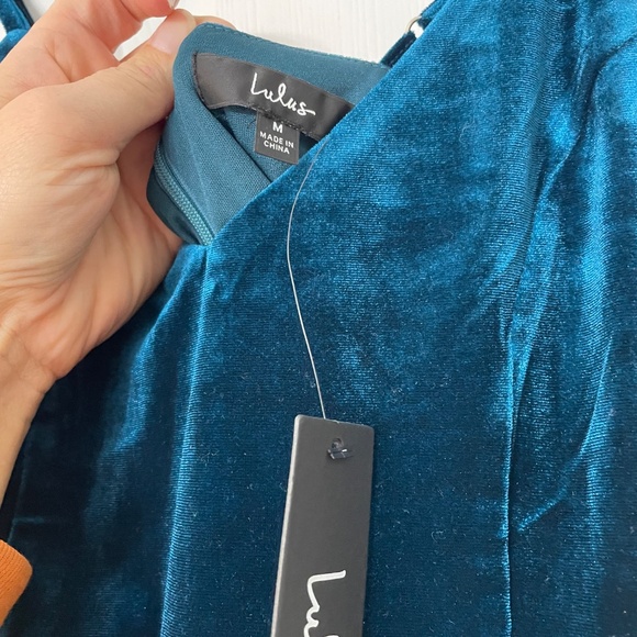 Lulus velvet mini dress royal blue - Picture 2 of 4